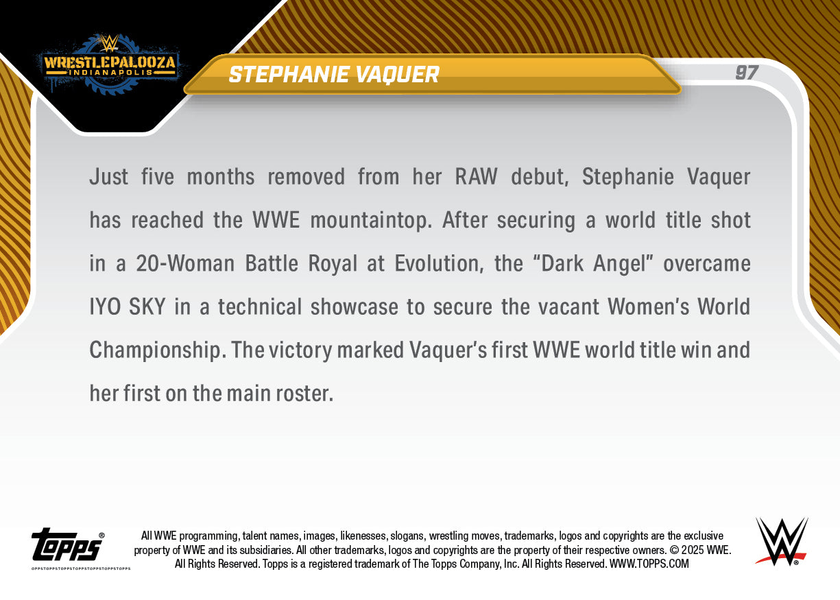 Stephanie Vaquer - 2025 WWE Topps NOW® - Card 97 - LOOK FOR AUTOS