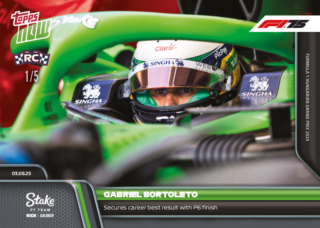 Gabriel Bortoleto - 2025 Formula 1® Topps NOW® - Card 56