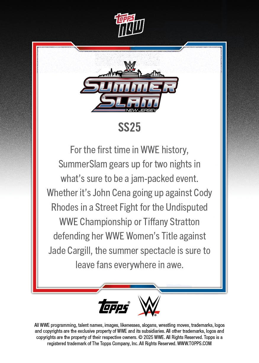 SummerSlam - 2025 WWE Topps NOW® - Card SS25