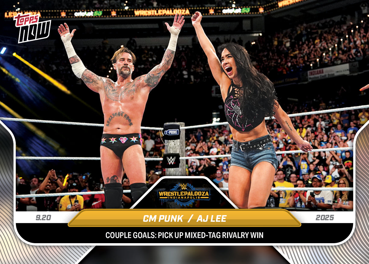 CM Punk / AJ Lee - 2025 WWE Topps NOW® - Card 98