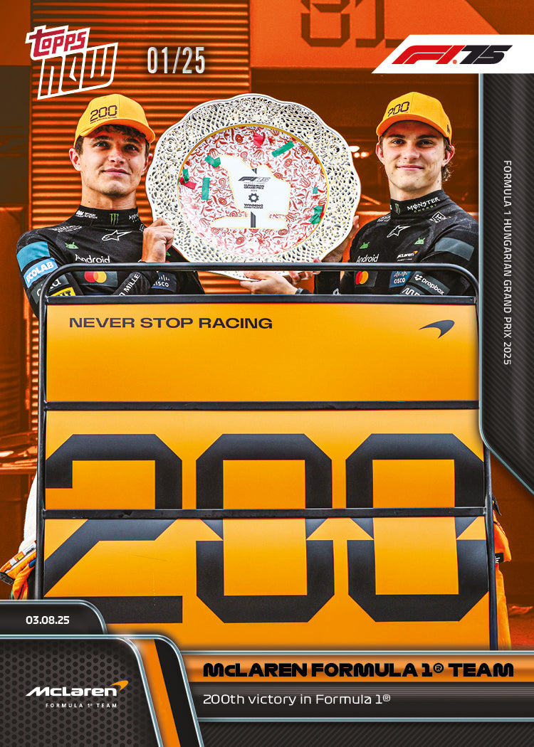 McLaren Formula 1® Team - 2025 Formula 1® Topps NOW® - Card 54