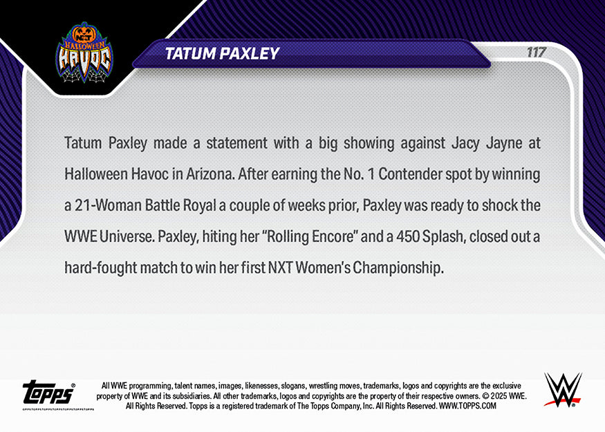 Tatum Paxley - 2025 WWE Topps NOW® - Card 117