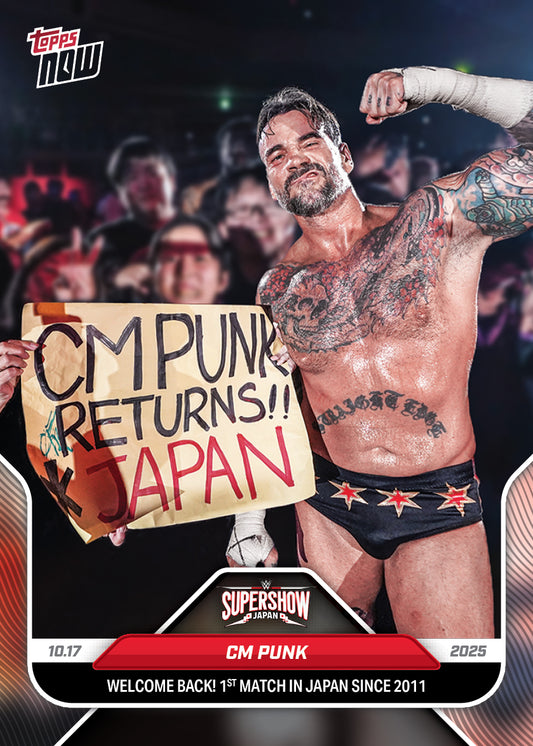 CM Punk - 2025 WWE Topps NOW® - Card 113