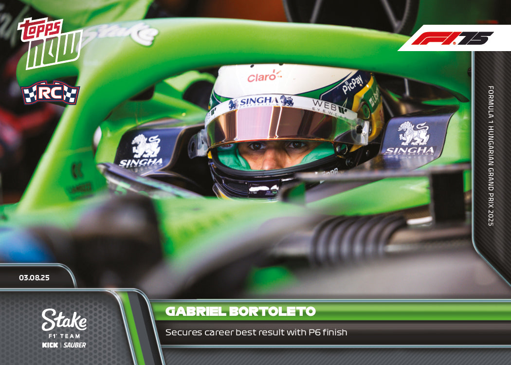 Gabriel Bortoleto - 2025 Formula 1® Topps NOW® - Card 56