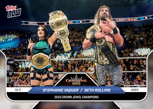 Stephanie Vaquer / Seth Rollins - 2025 WWE Topps NOW® - Card 106