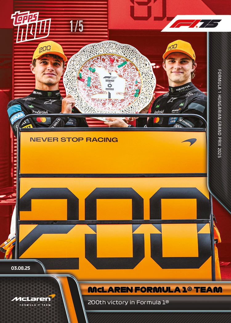 McLaren Formula 1® Team - 2025 Formula 1® Topps NOW® - Card 54