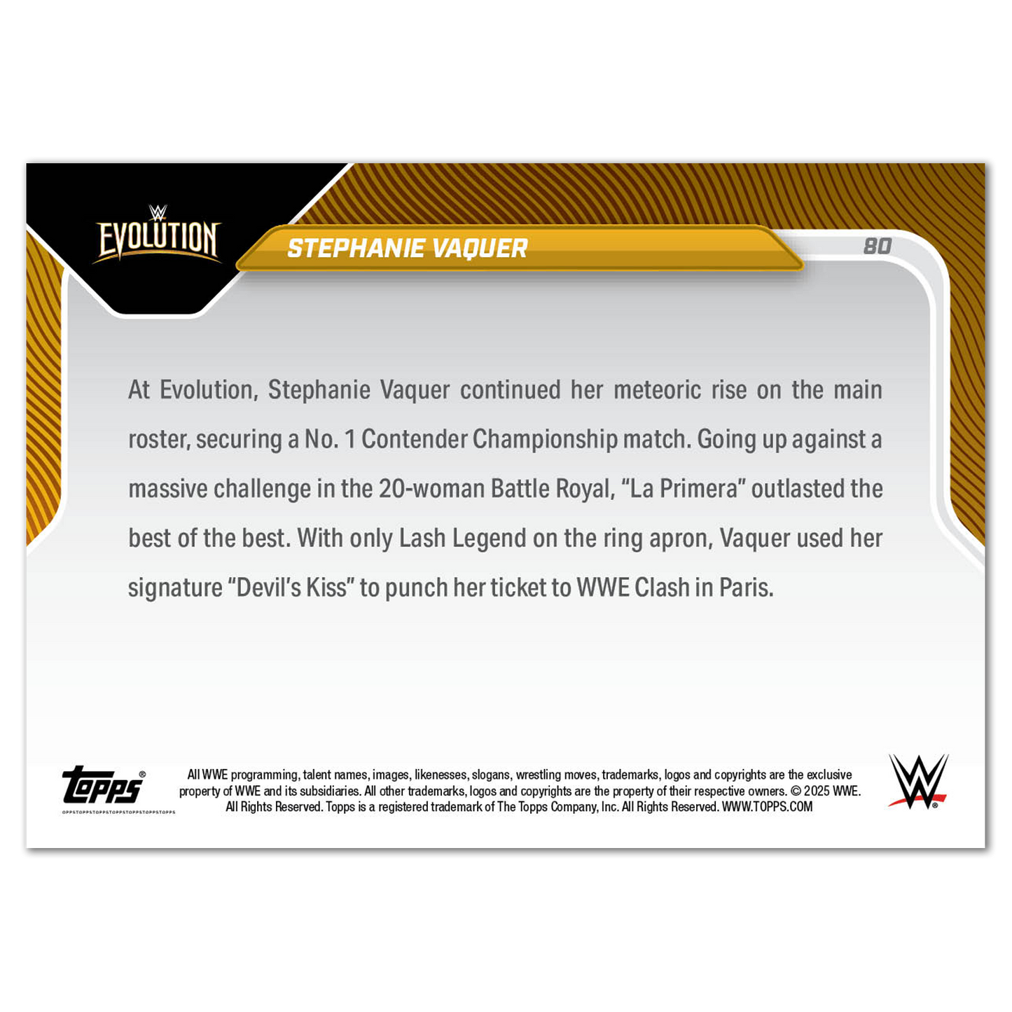 Stephanie Vaquer - 2025 WWE Topps NOW® - Card 80