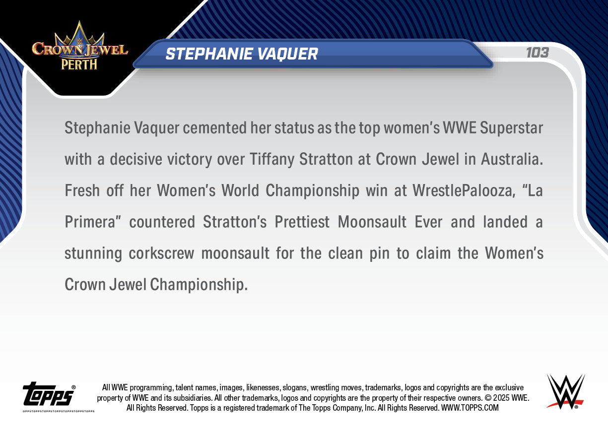 Stephanie Vaquer - 2025 WWE Topps NOW® - Card 103